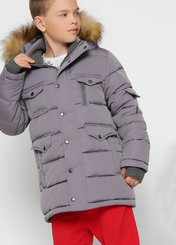 Сіра зимня пухова зимова куртка для хлопчика X-Woyz