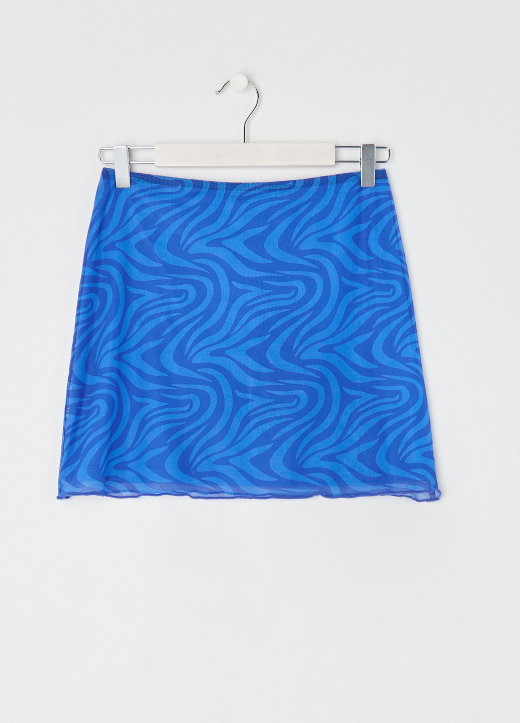 Синяя кэжуал с абстрактным узором юбка Sinsay а-силуэта (трапеция)