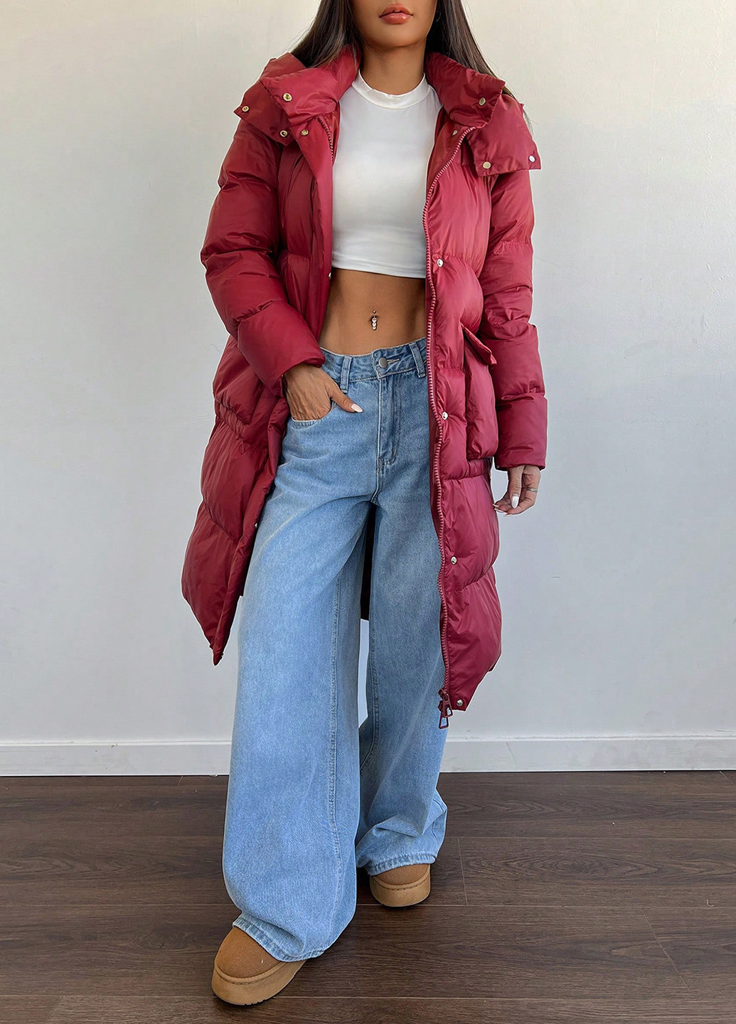 Рожева зимня куртка куртка-пальто SHEIN