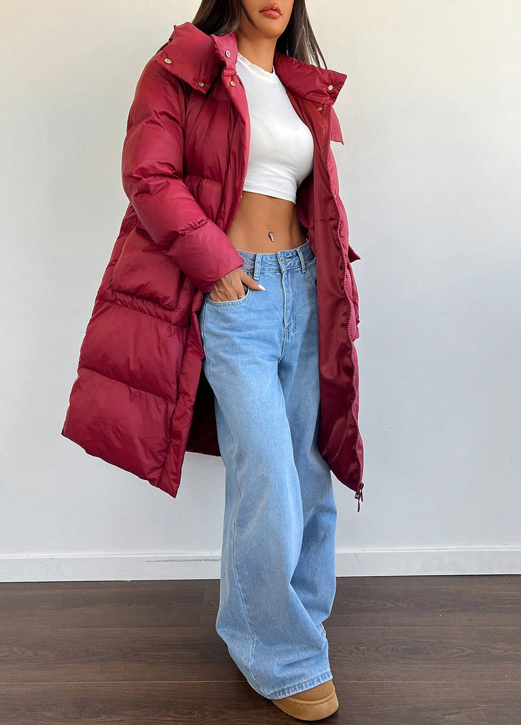 Рожева зимня куртка куртка-пальто SHEIN