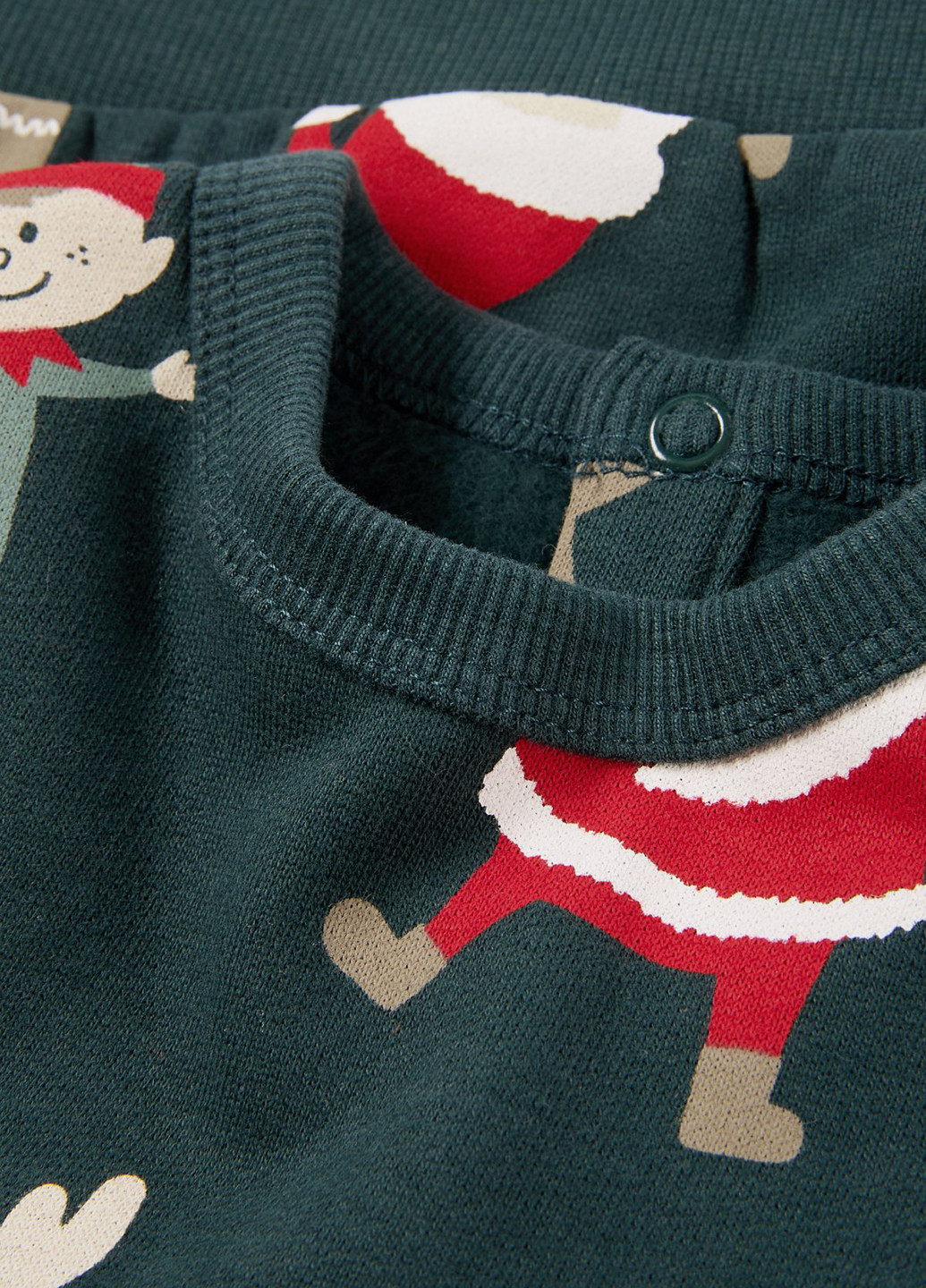 C&A свитшот новогодний темно-зеленый кэжуал хлопок