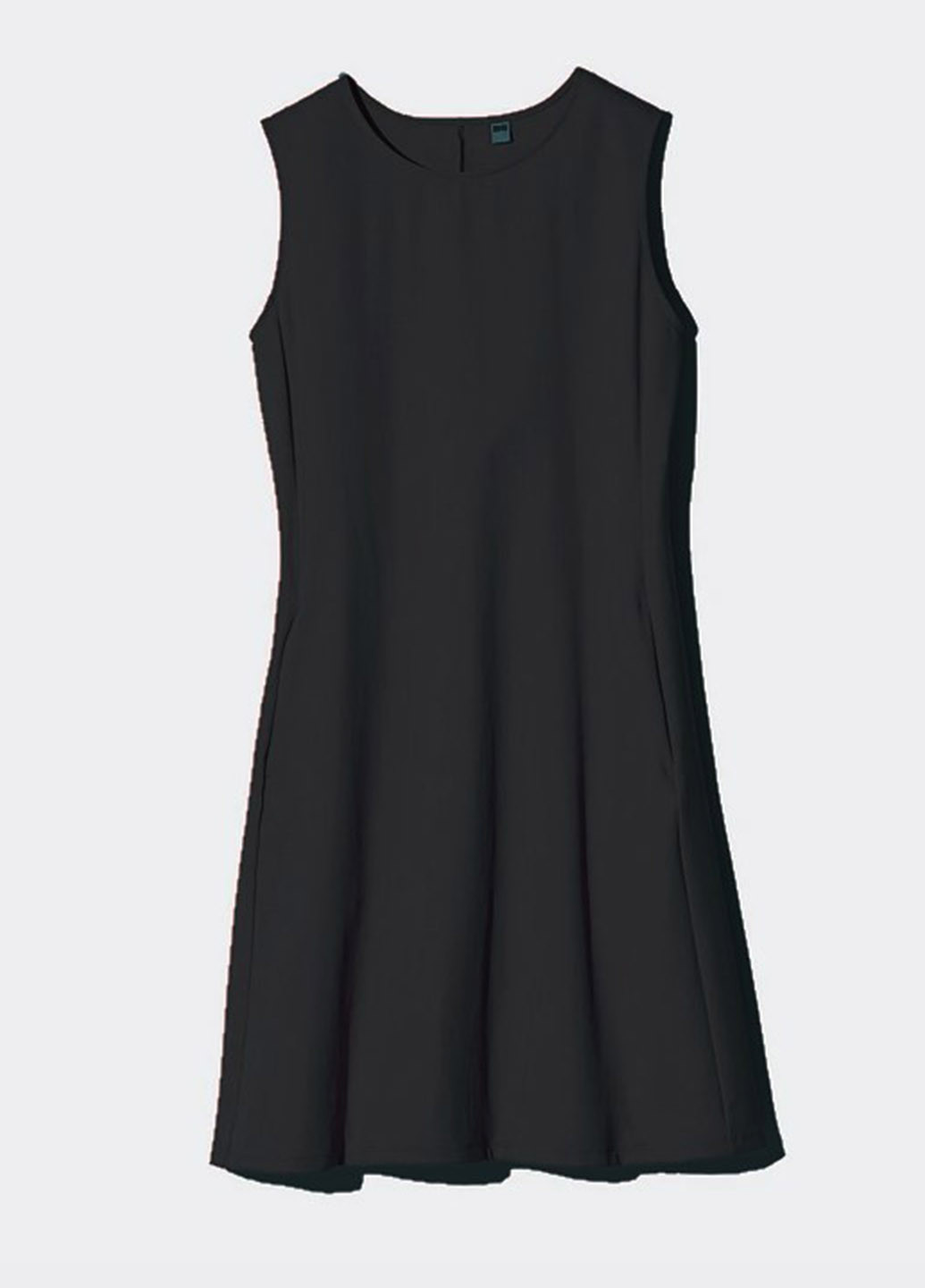 Черное кэжуал платье а-силуэт Uniqlo однотонное