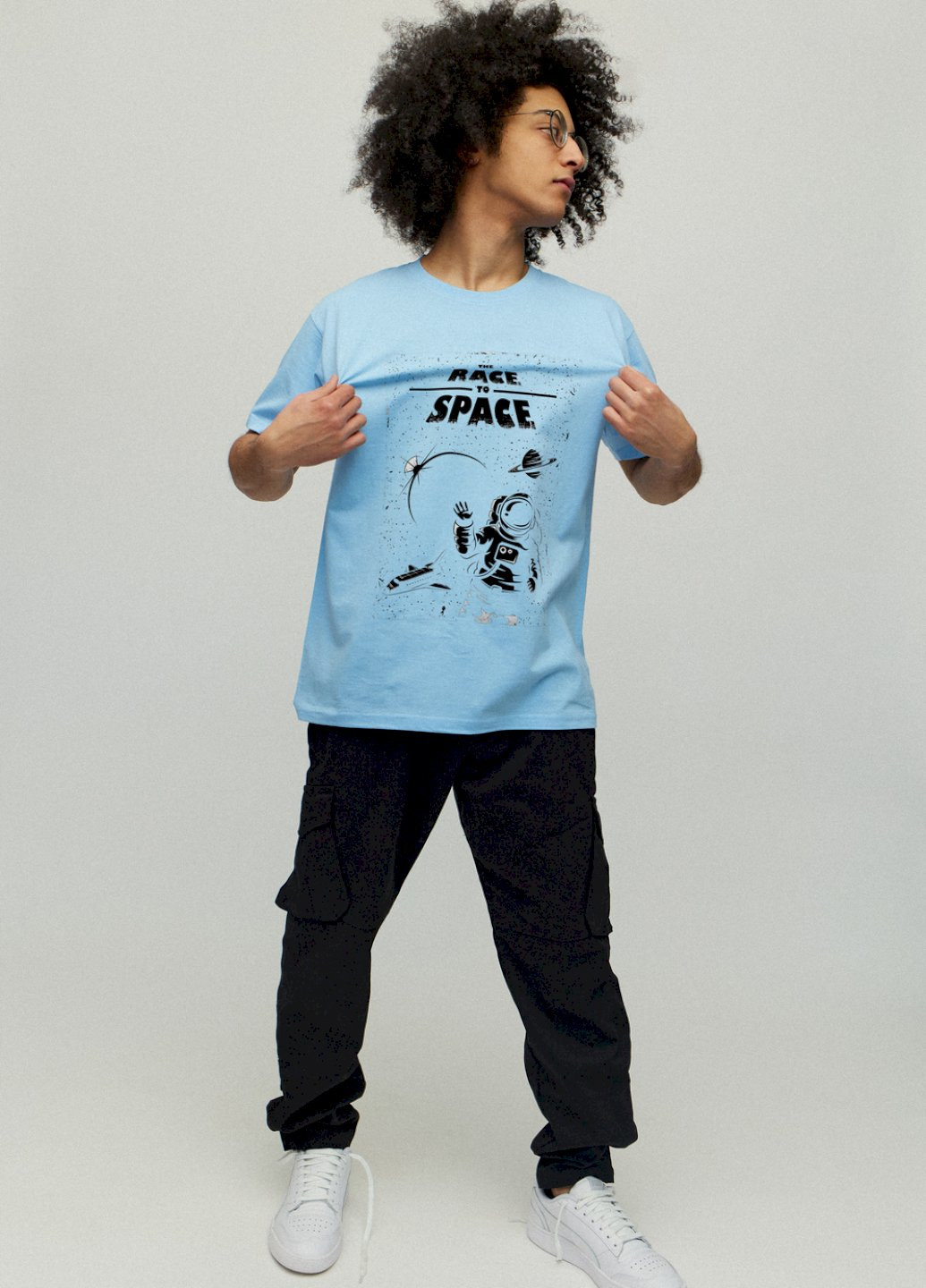 Блакитна футболка чоловіча YAPPI