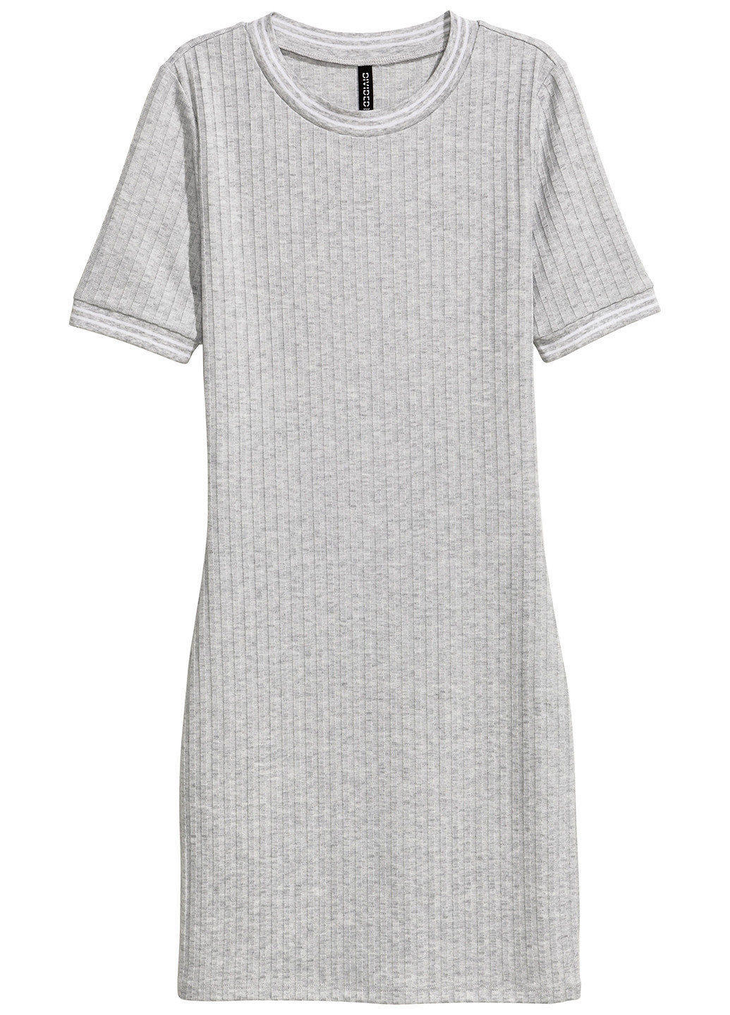 Светло-серое кэжуал платье платье-футболка H&M однотонное
