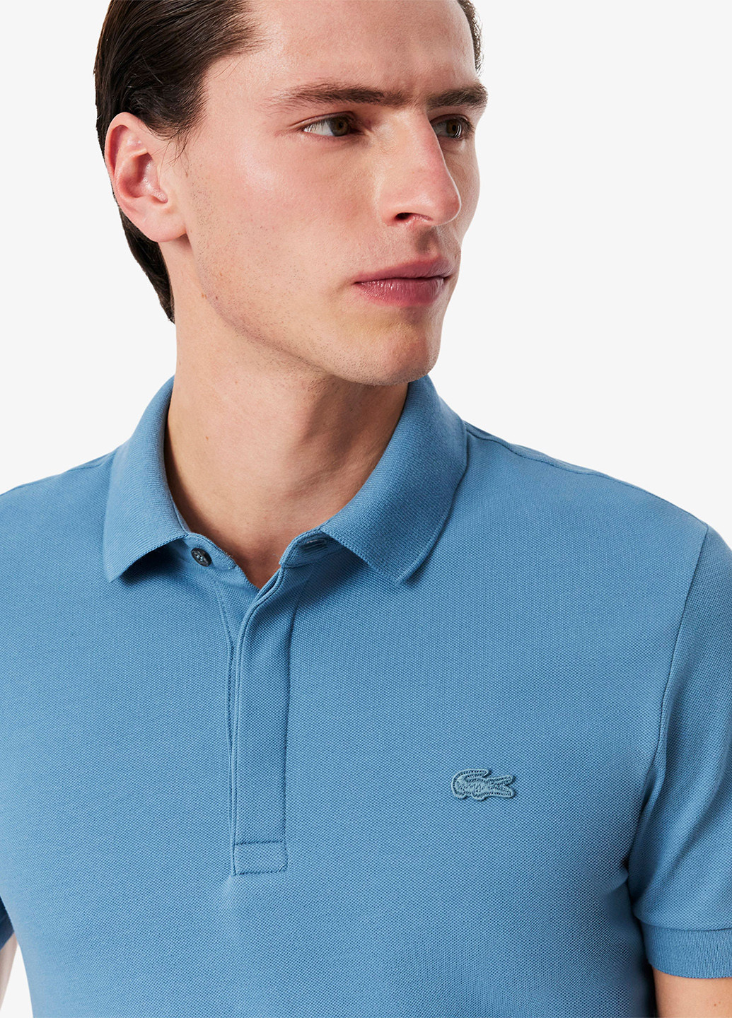 Голубой футболка-поло для мужчин Lacoste однотонная