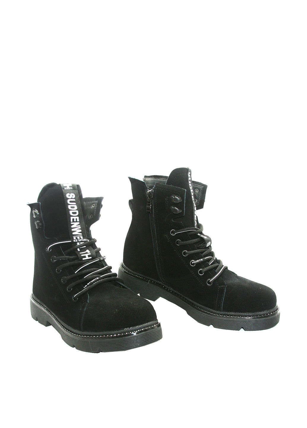 Зимние ботинки No Brand со шнуровкой из натуральной замши