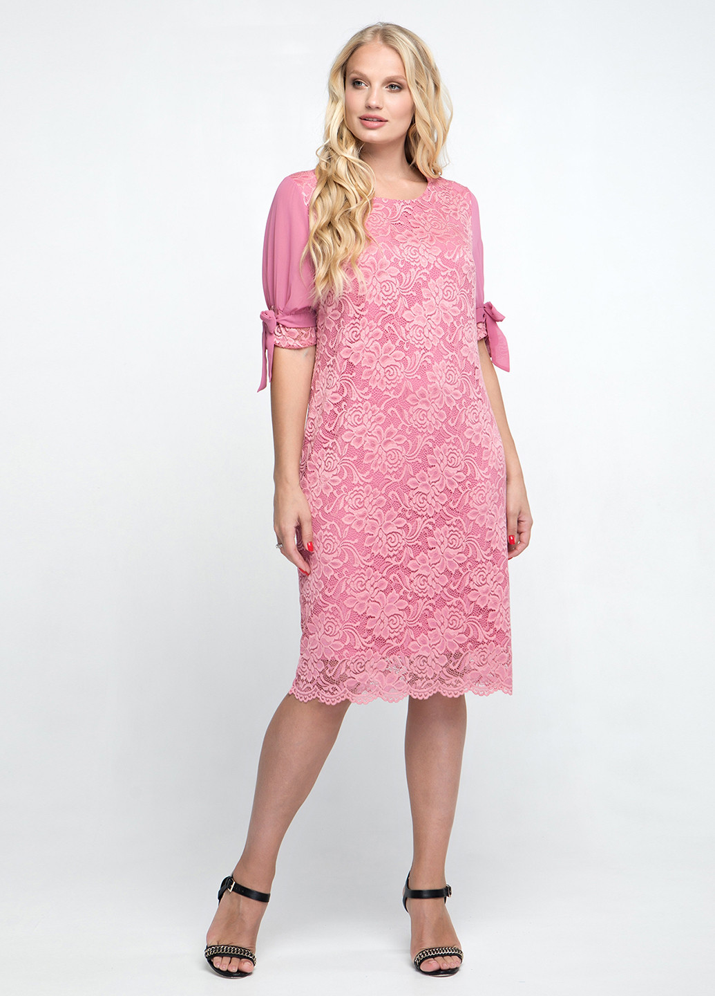 Розовое коктейльное платье футляр A'll Posa с цветочным принтом