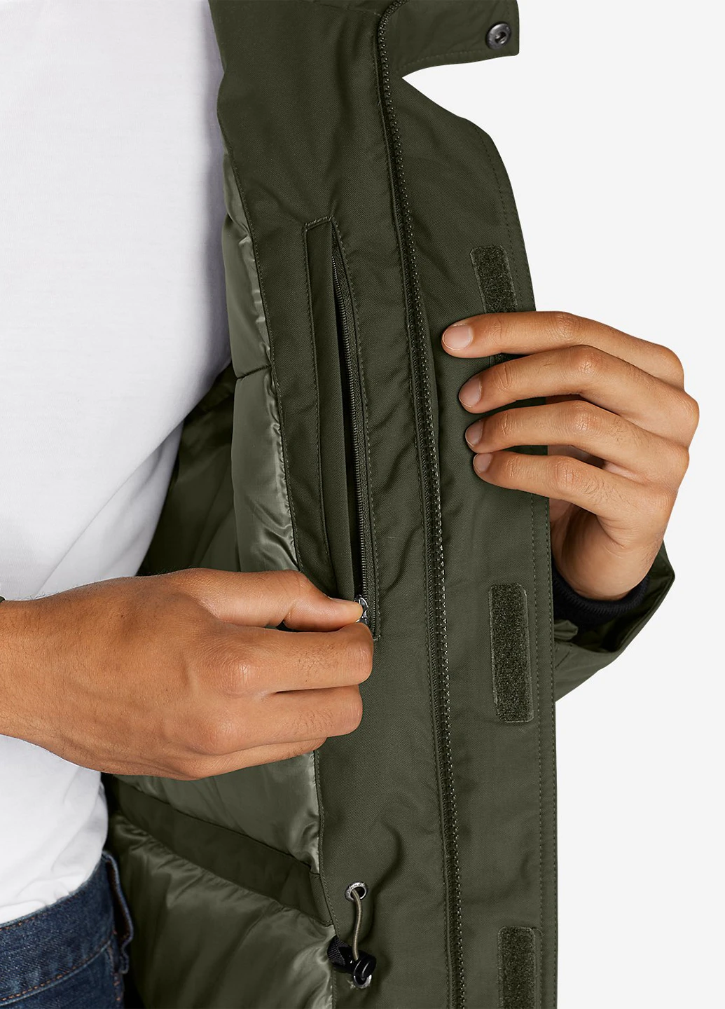 Темно-зелений зимній Пуховик Eddie Bauer