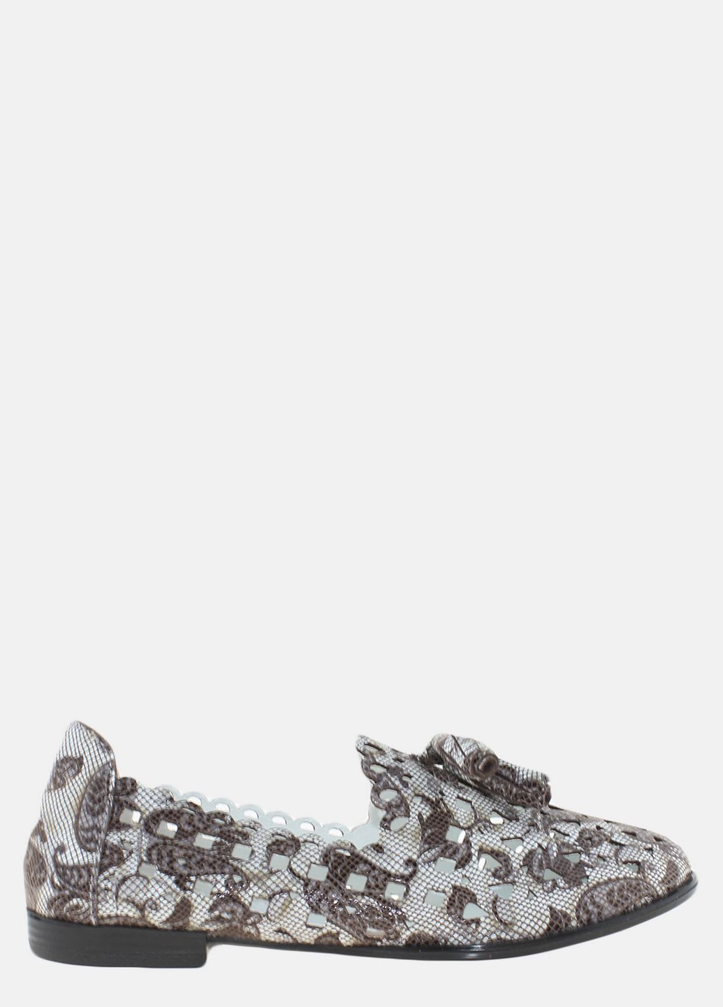 Жіночі балетки rv163 коричневий Violetti | коричневі абстрактні натуральна шкіра (317434417)