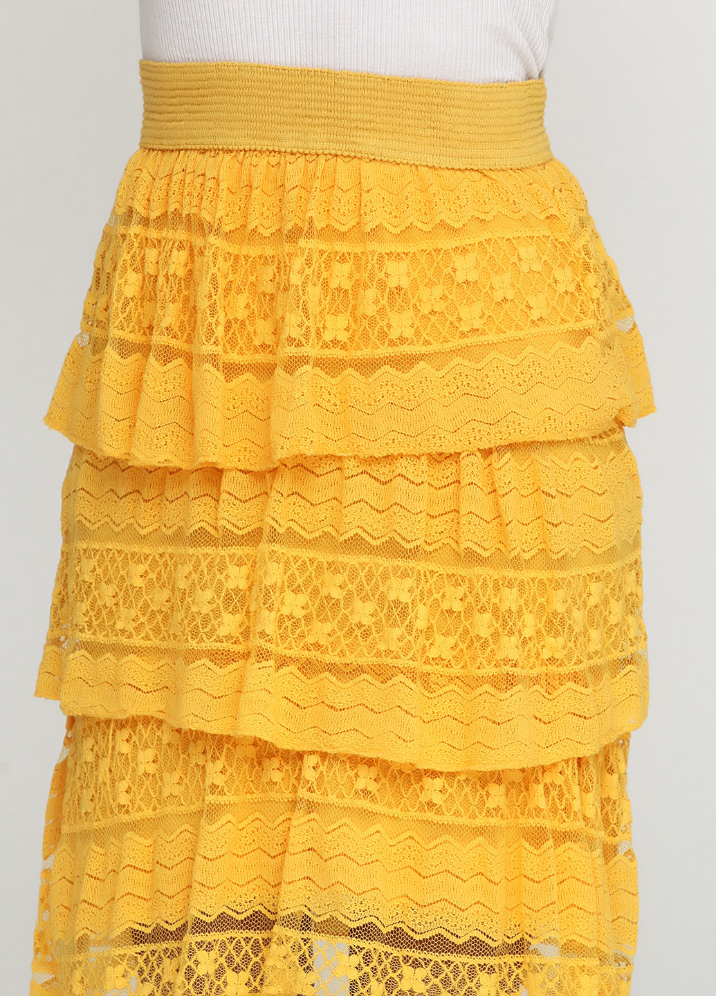 Желтая кэжуал однотонная юбка Moda in Italy