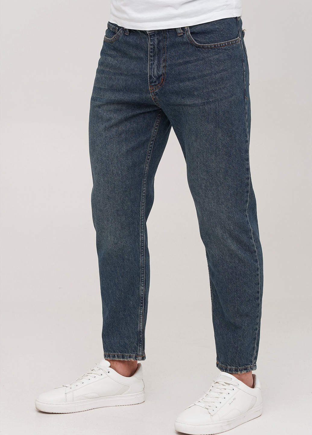 Темно-синие демисезонные мом фит джинсы Trend Collection