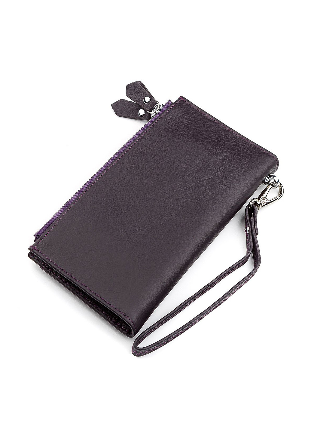 Гаманець ST Leather Accessories однотонний фіолетовий кежуал