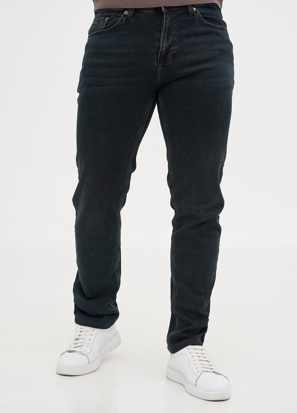 Серо-синие демисезонные слим джинсы Trend Collection