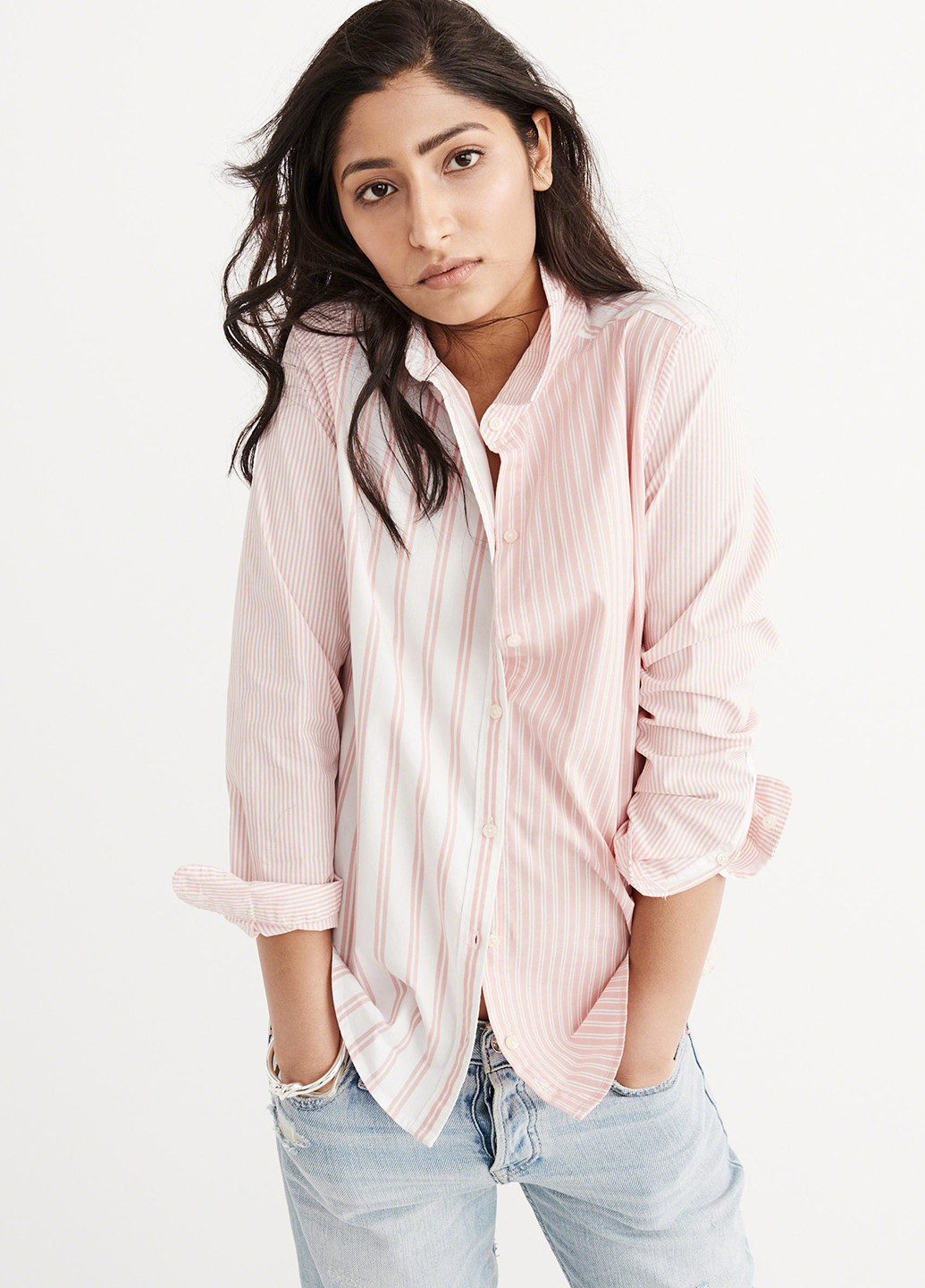 Светло-розовая кэжуал рубашка Abercrombie & Fitch