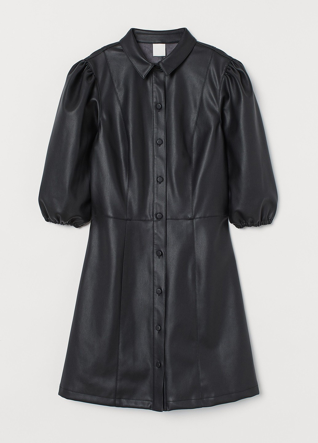 Черное кэжуал платье клеш, рубашка H&M однотонное