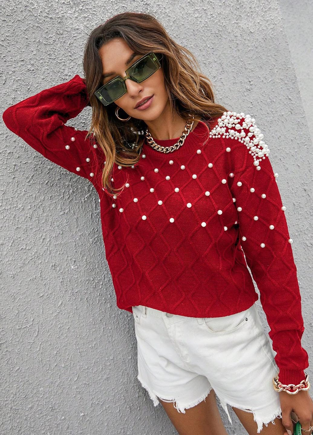 Червоний демісезонний джемпер джемпер SHEIN