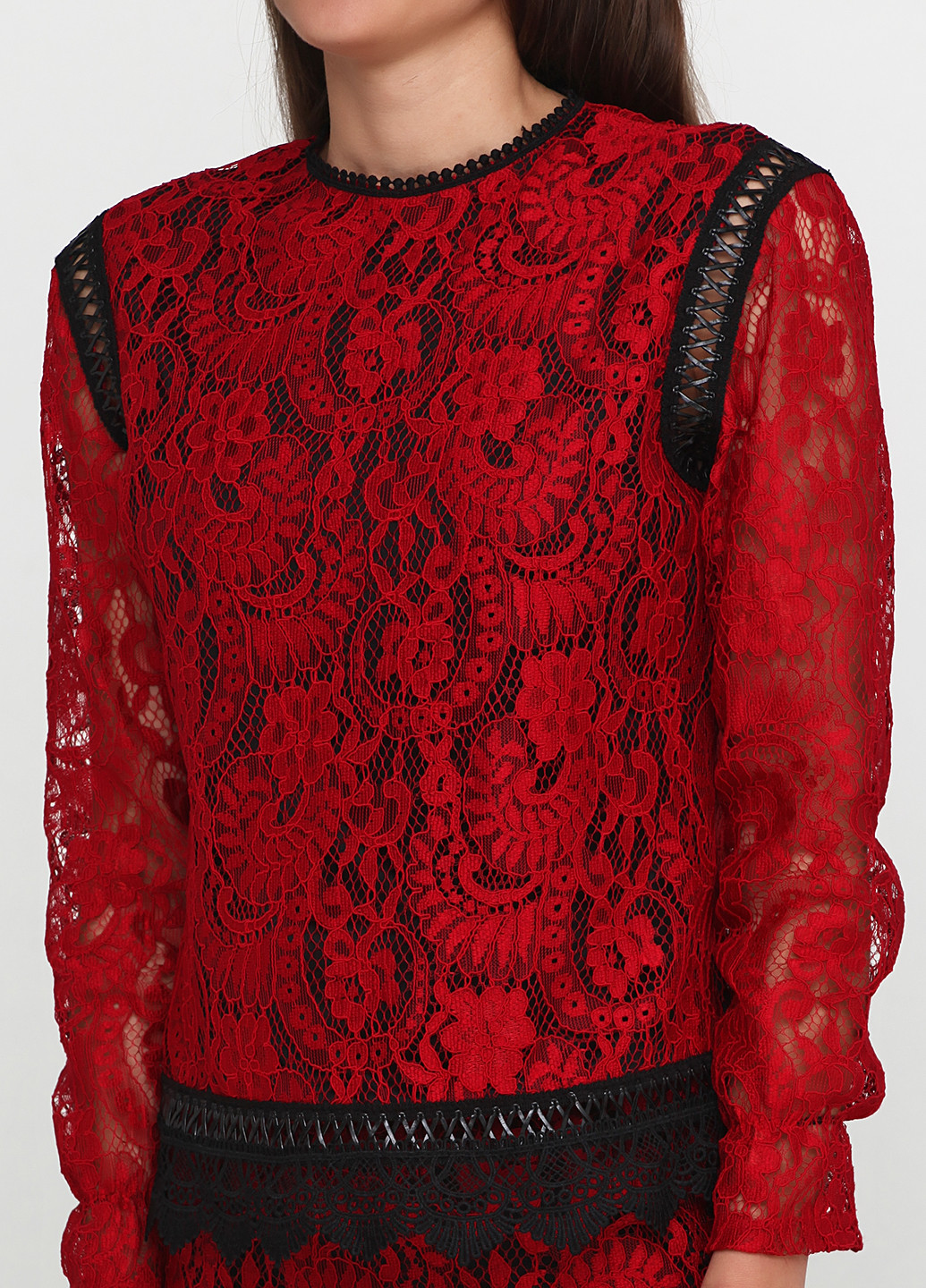 Костюм (блуза, спідниця) Y-TWO спідничний орнамент червоний діловий