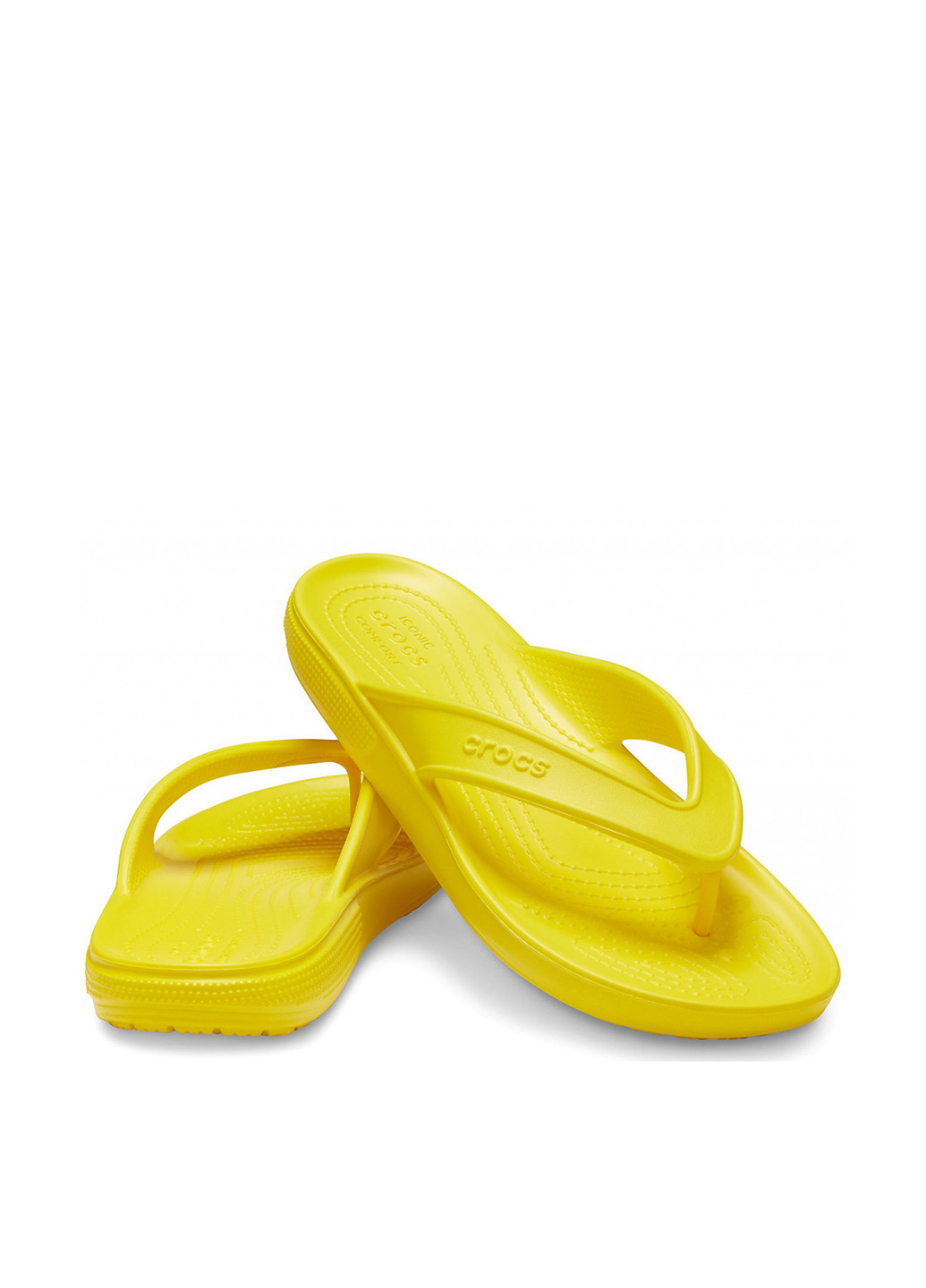 Вьетнамки Crocs однотонные жёлтые пляжные