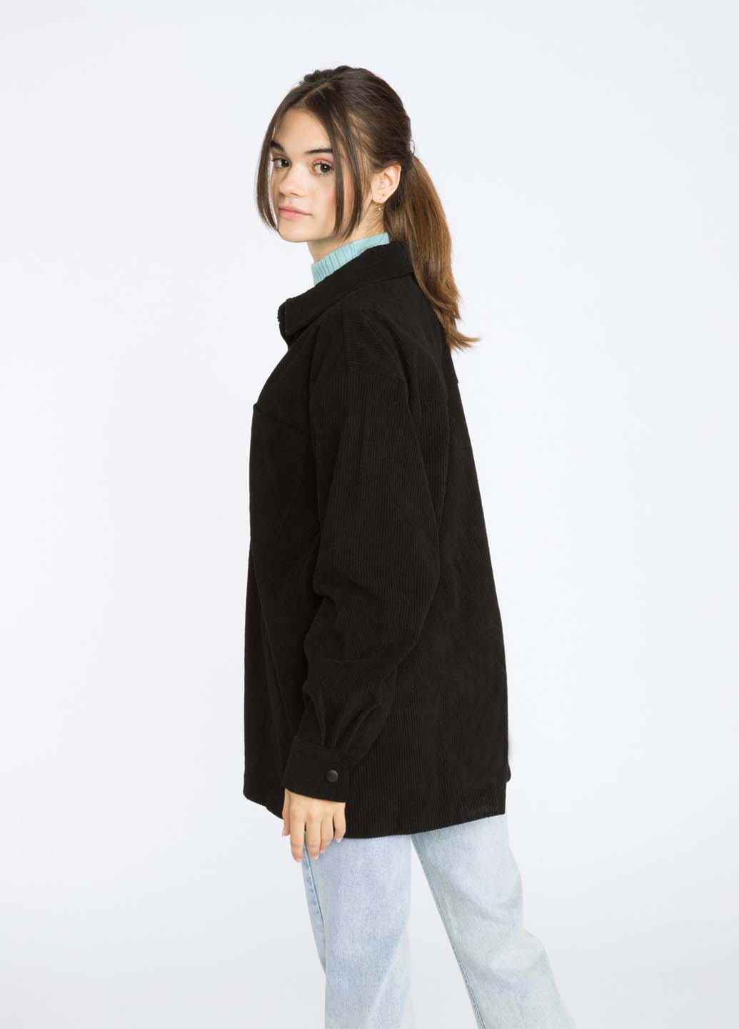 Черная кэжуал рубашка однотонная Reporter Young