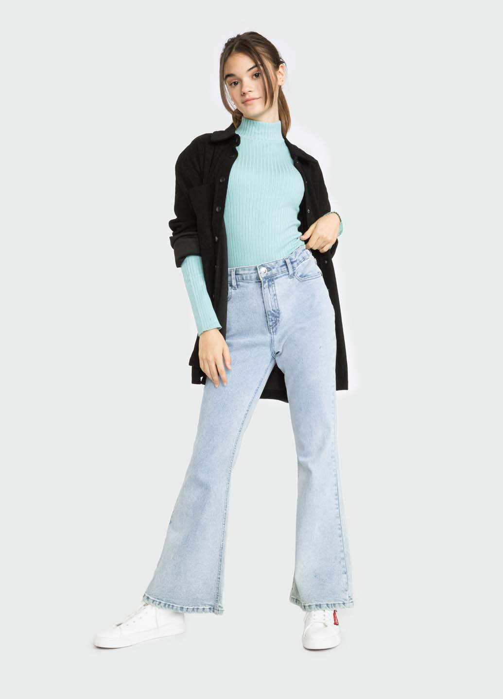 Черная кэжуал рубашка однотонная Reporter Young