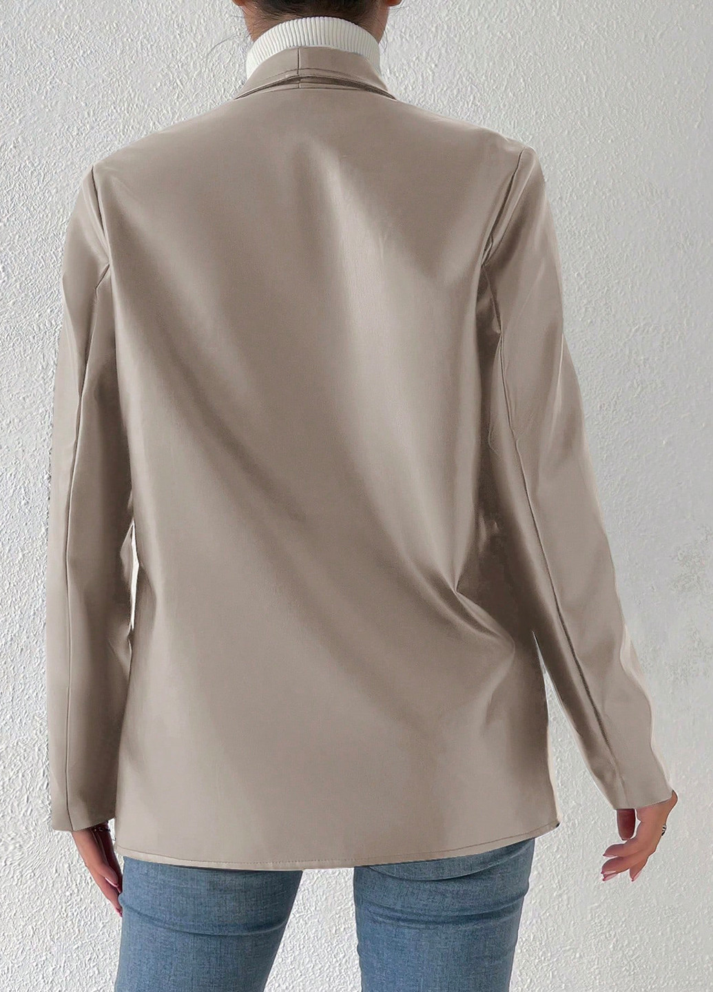 Серо-бежевый женский жакет SHEIN однотонный - демисезонный