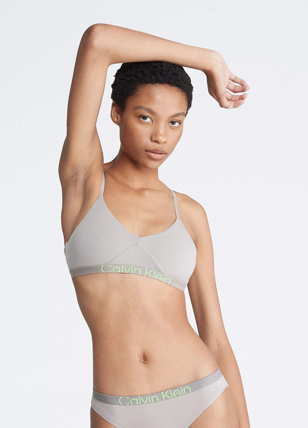 Серый топ бюстгальтер Calvin Klein без косточек хлопок