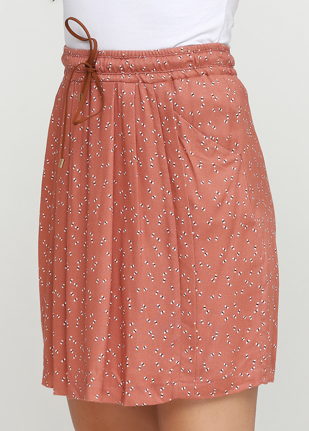 Терракотовая кэжуал с рисунком юбка La Petite Francaise мини