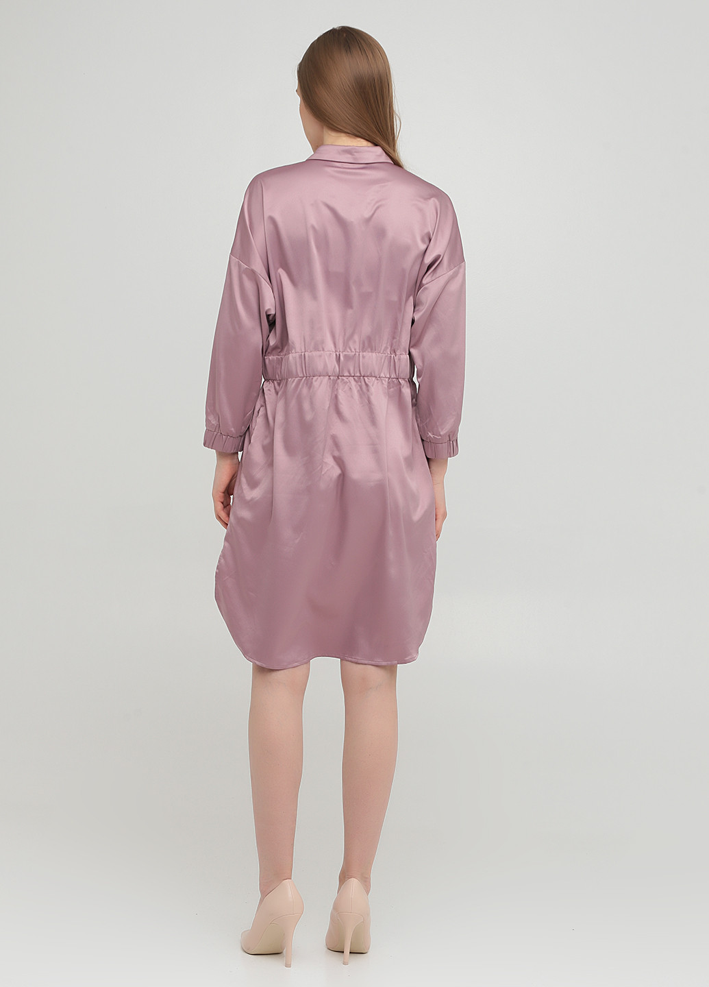 Пудровое кэжуал платье рубашка Sisters Point однотонное