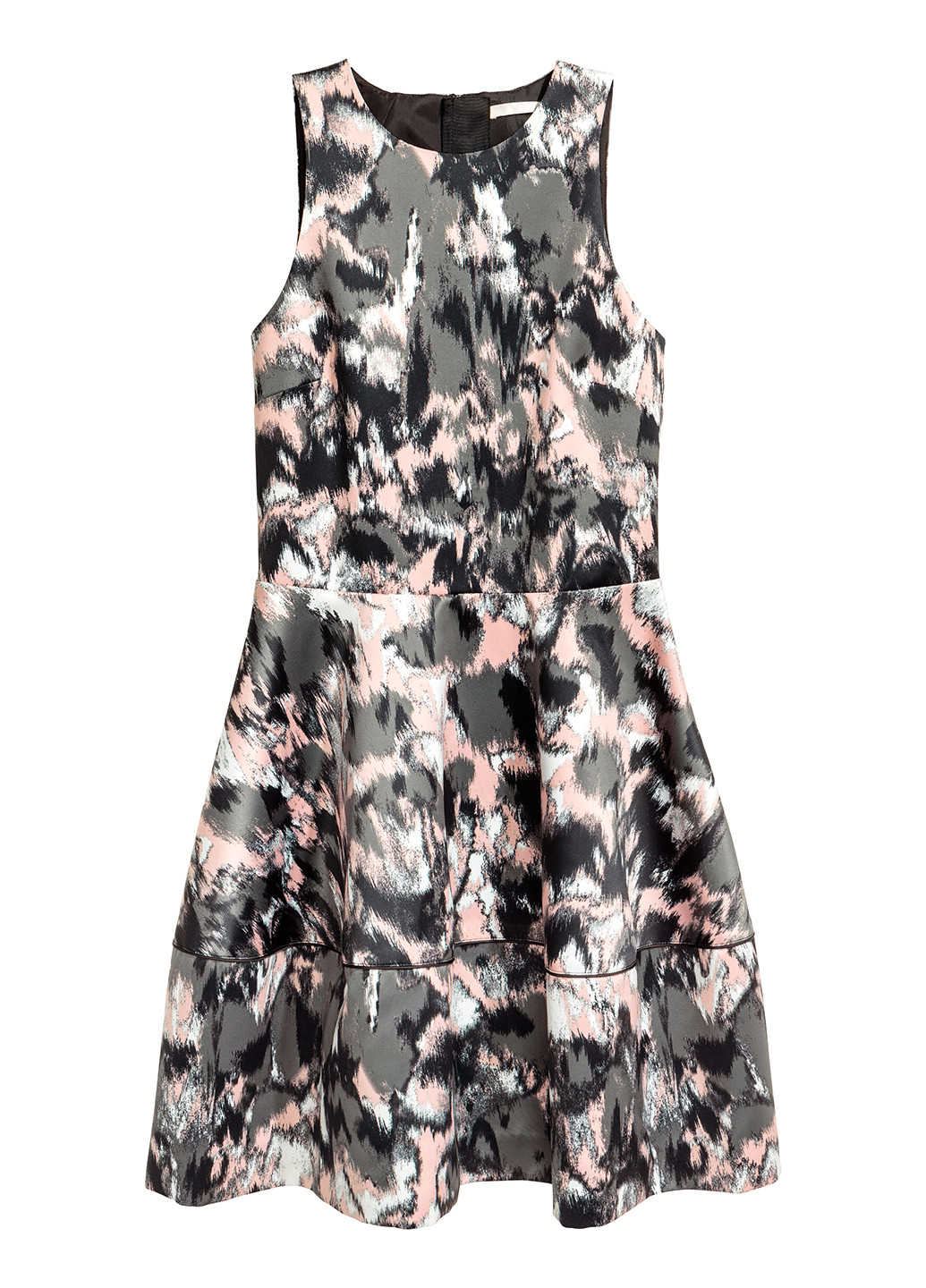 Комбинированное коктейльное платье H&M с абстрактным узором
