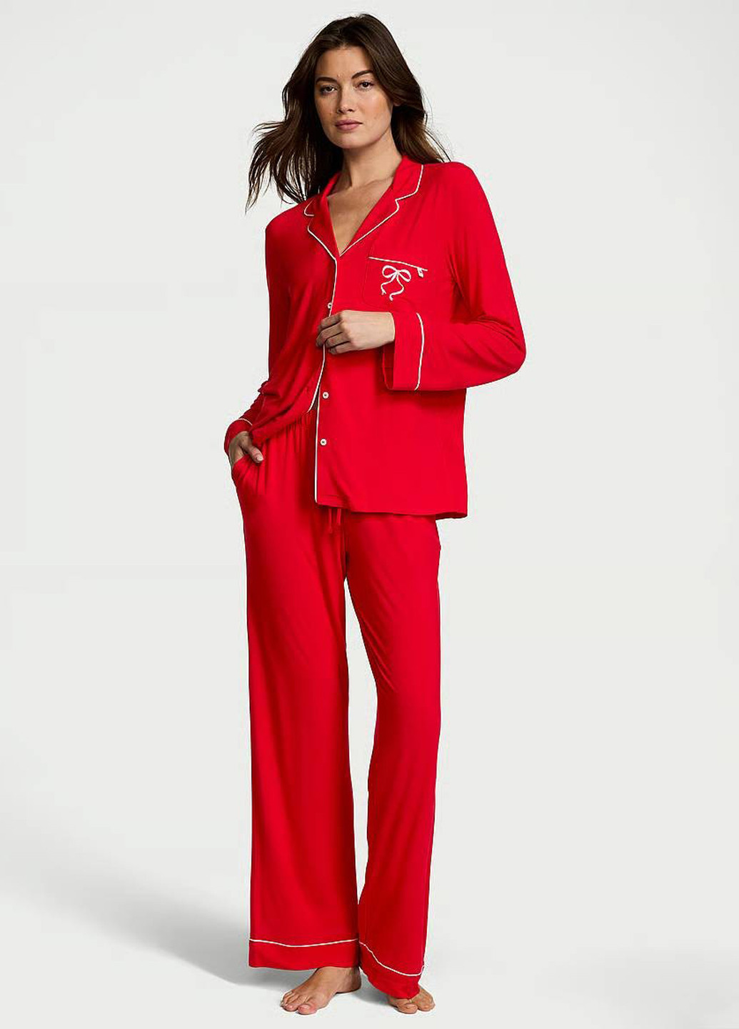 Красная всесезон пижама (рубашка, брюки) рубашка + брюки Victoria's Secret