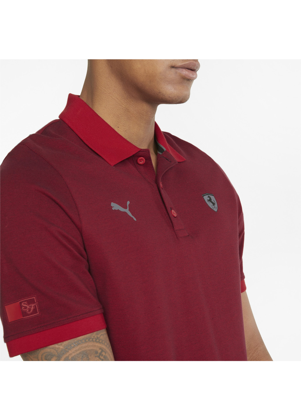 Червона поло scuderia ferrari style two-tone men's polo shirt Puma
