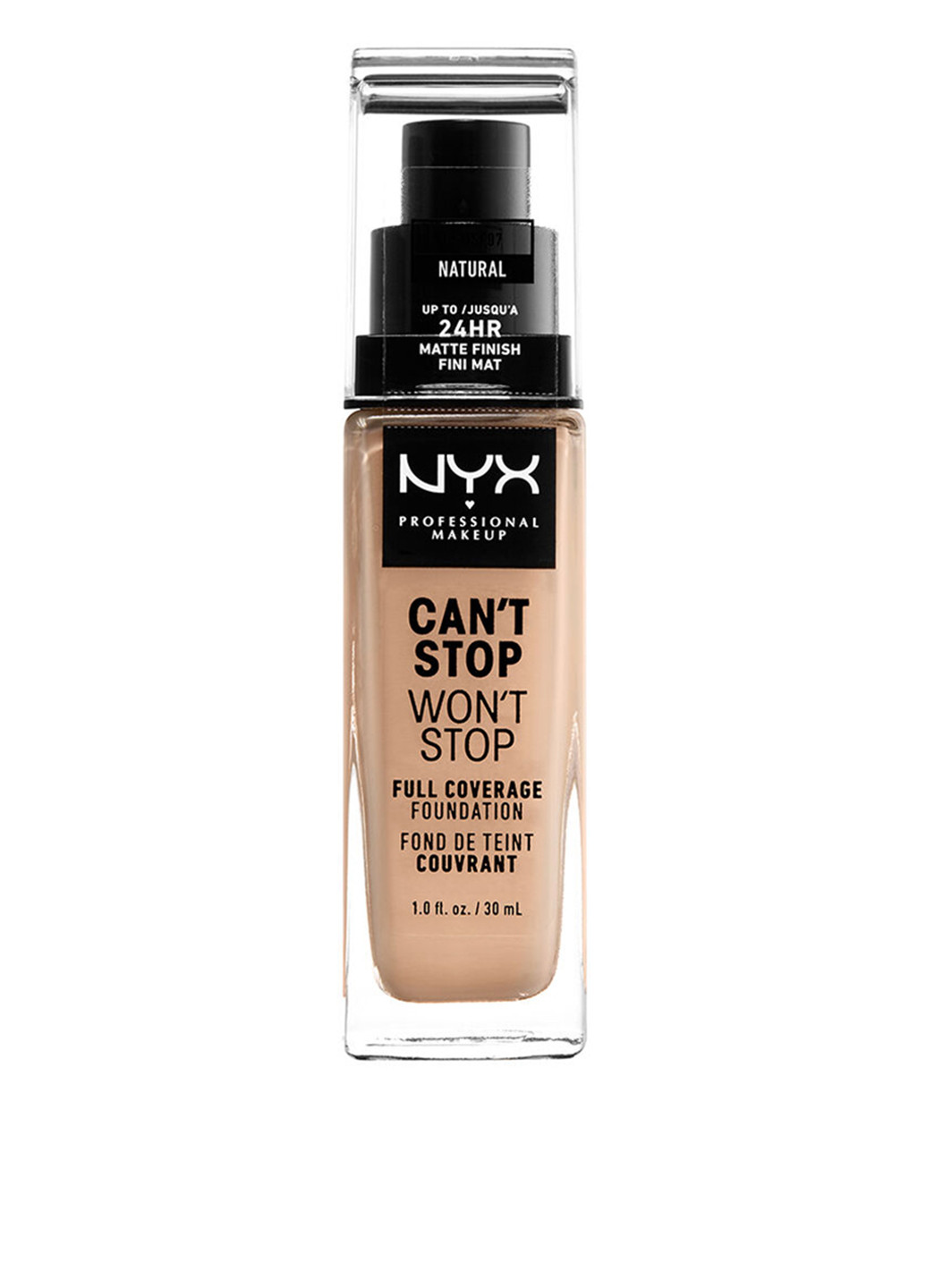 Тональная основа Can't Stop Won't Stop Full Coverage Foundation 07 Natural, 30 мл NYX Professional Makeup (184254931)