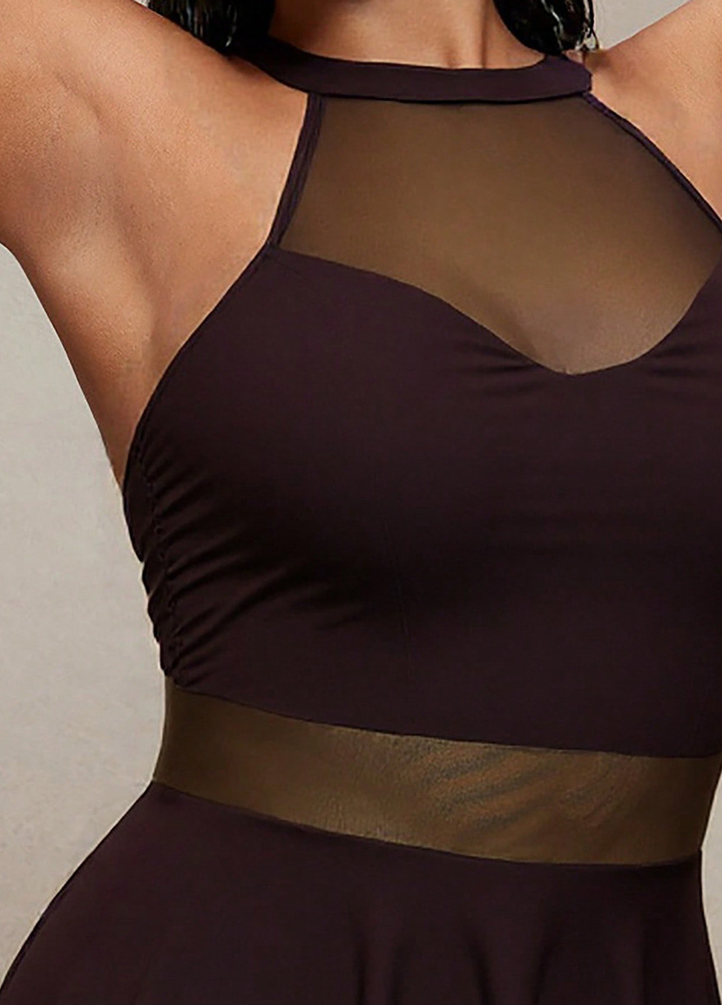 Темно-коричневый летний купальник (платье, трусики) купальник-платье SHEIN