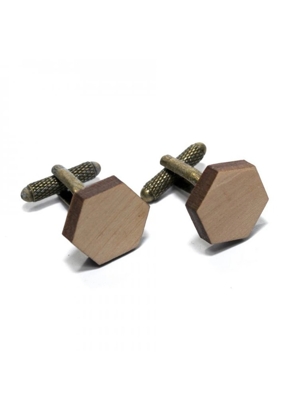 Запонки Дерев'яні шестигранні Звичайні Handmade (193410698)