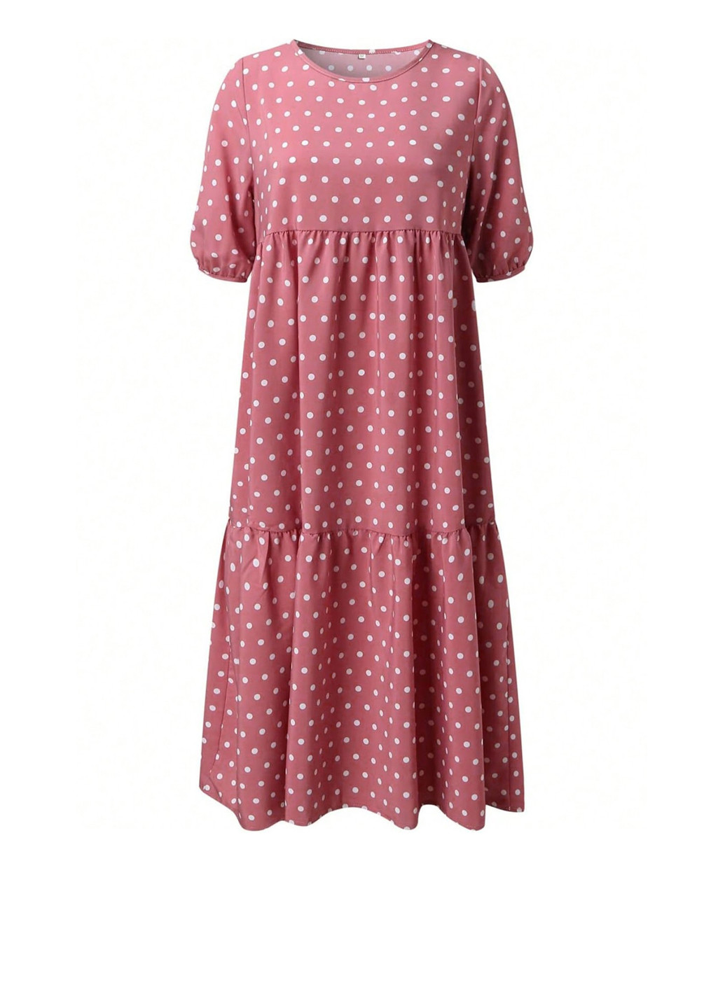 Розовое кэжуал платье а-силуэт SHEIN в горошек