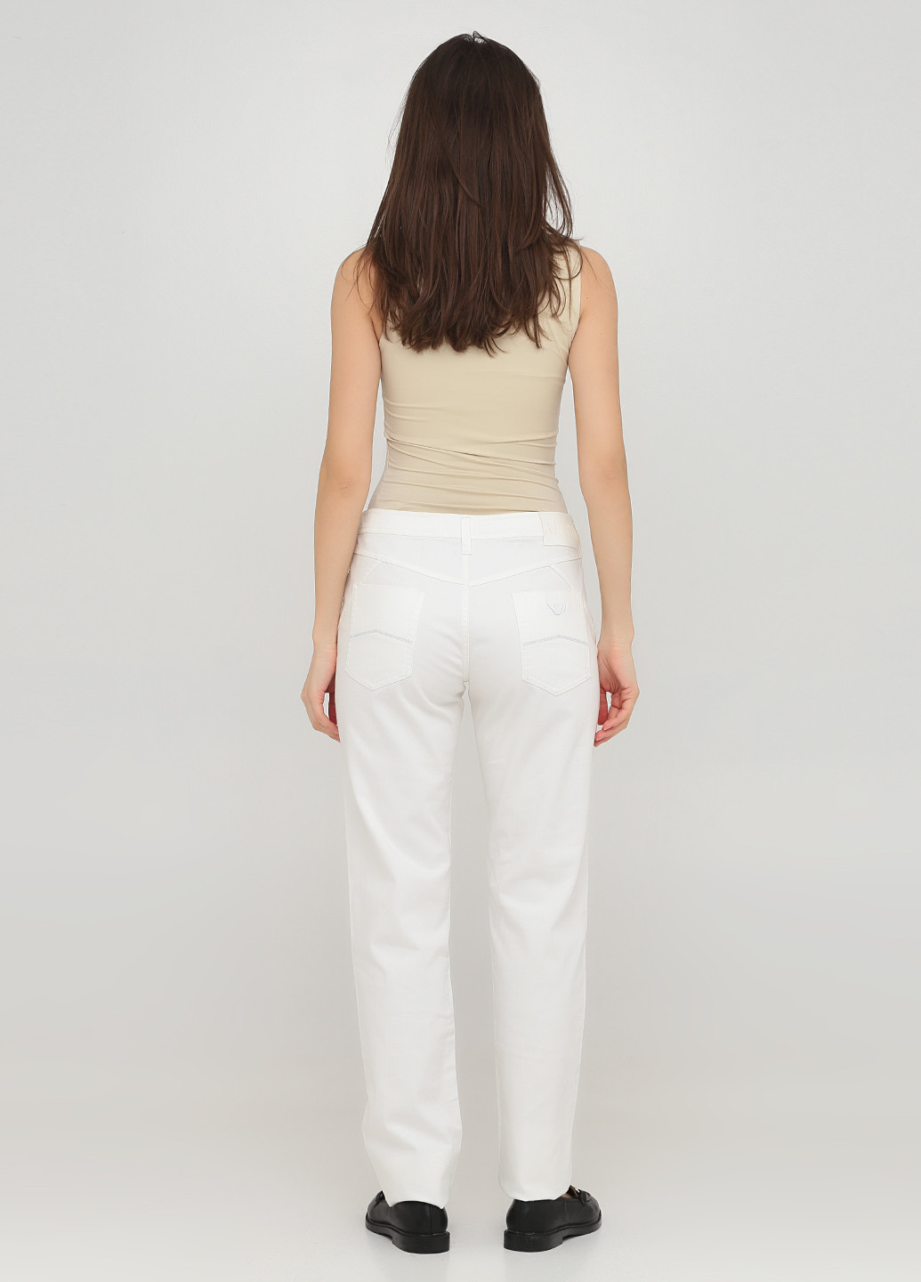 Белые кэжуал демисезонные прямые брюки Armani Jeans