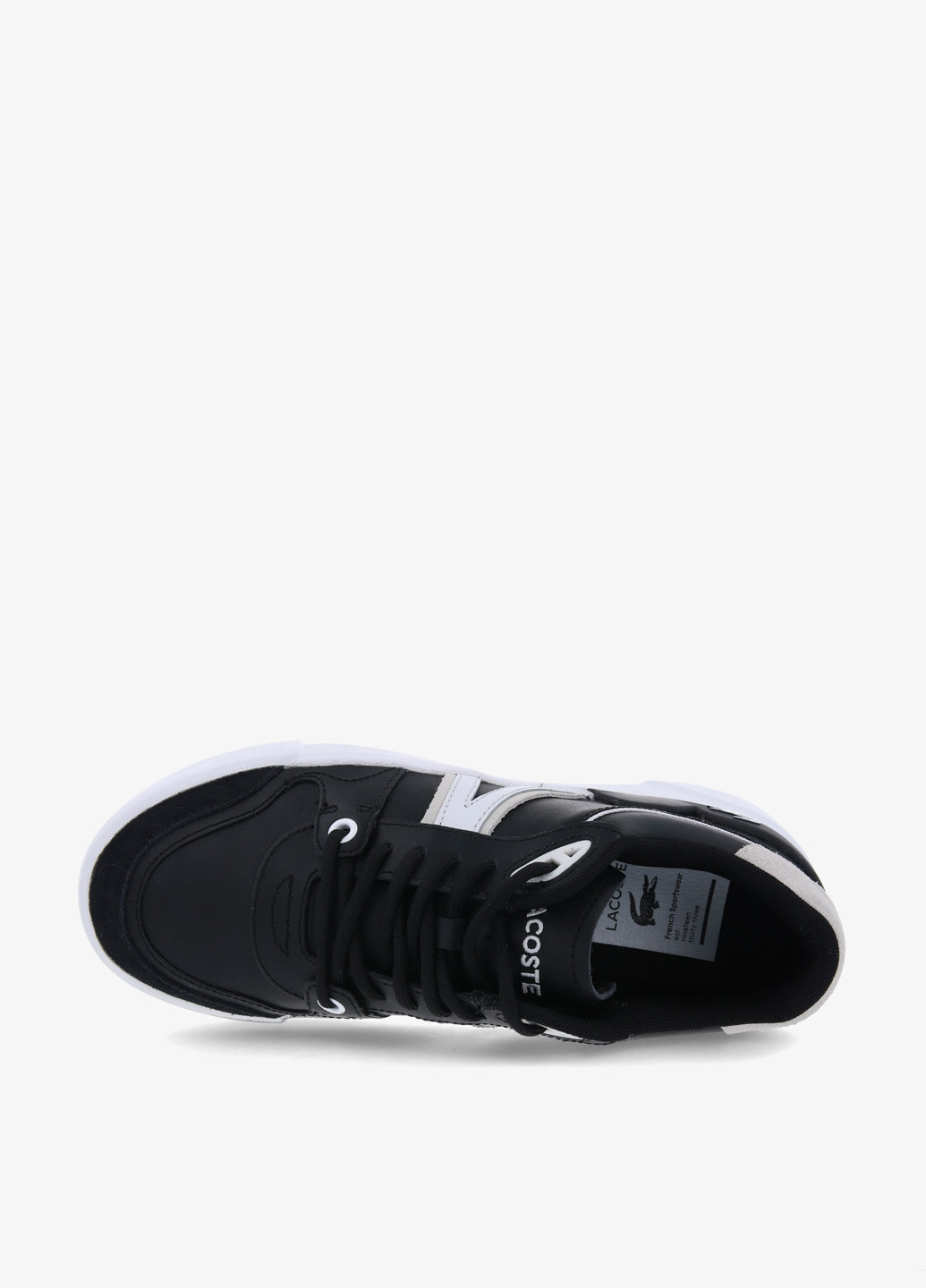Черно-белые всесезонные кроссовки Lacoste L002