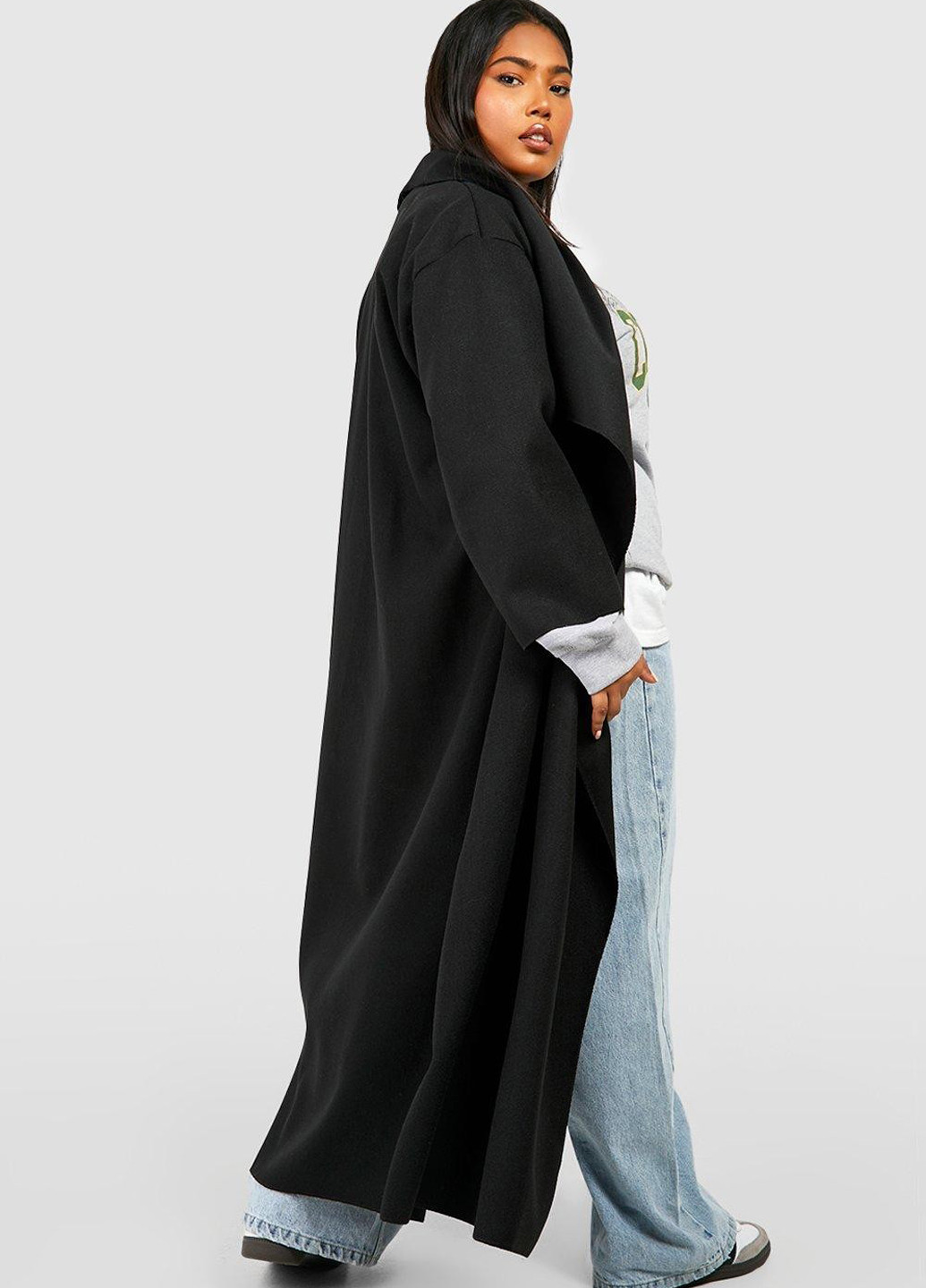 Чорне демісезонне Пальто Boohoo