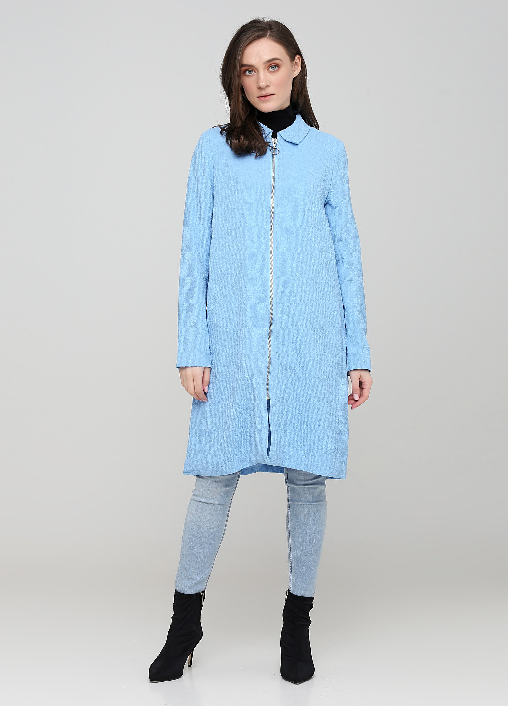 Голубое демисезонное Пальто однобортное Monki