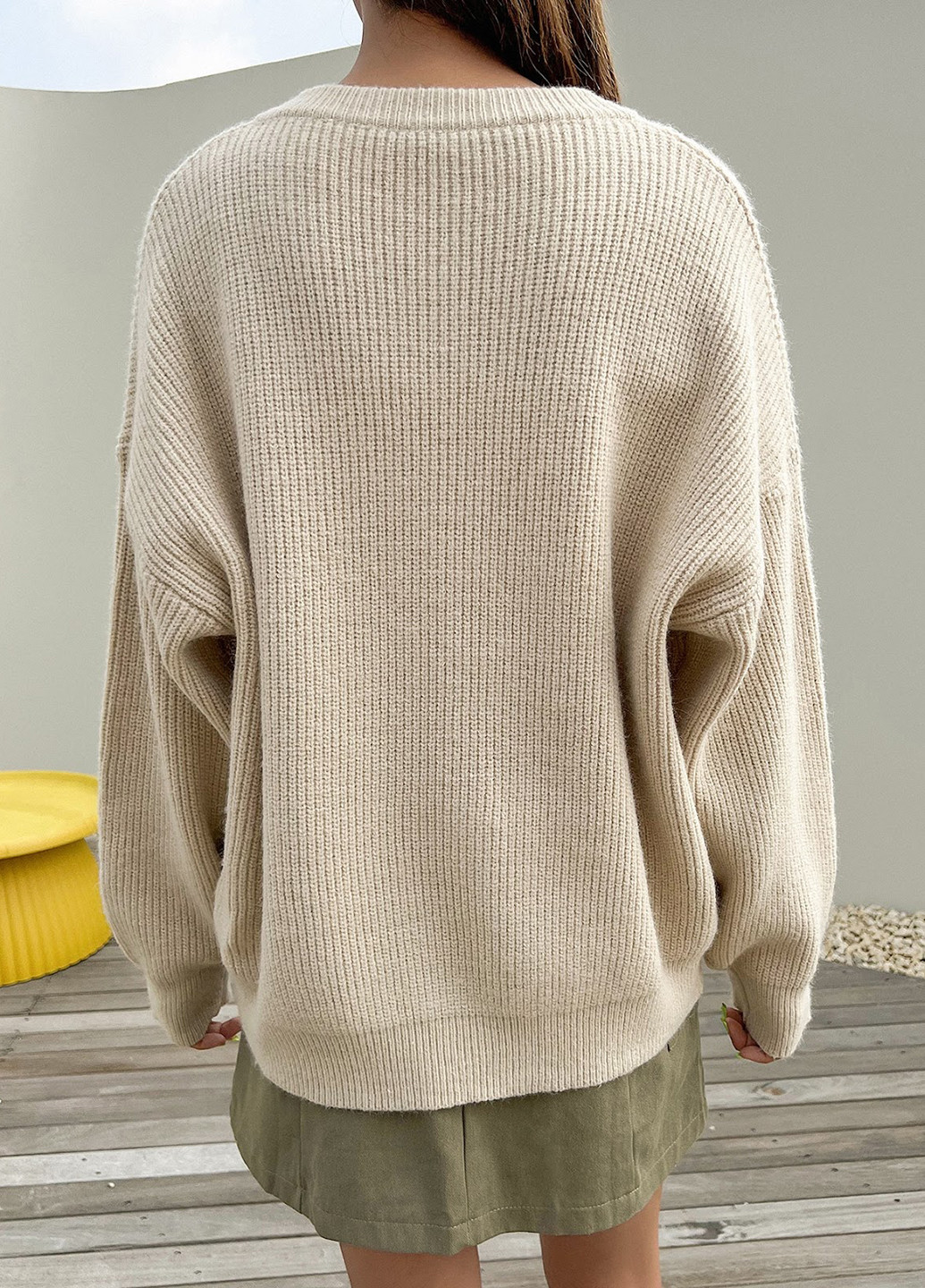 Бежевый демисезонный пуловер пуловер SHEIN