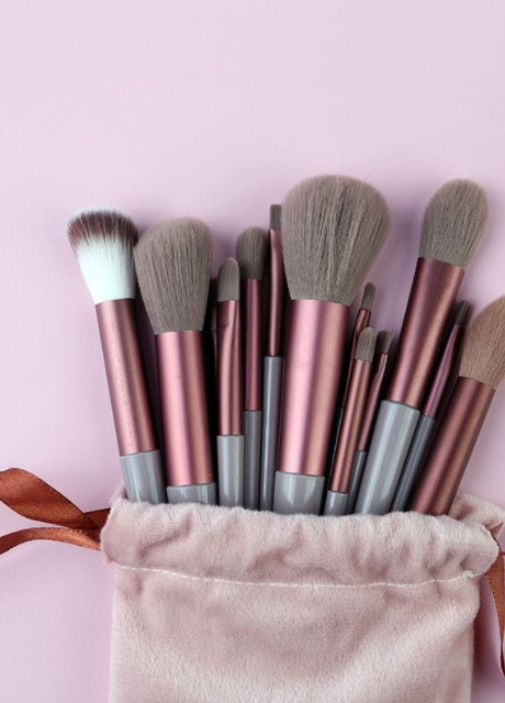 Набір пензлів для макіяжу кавовий 12 шт (2010) Fix (253337207)