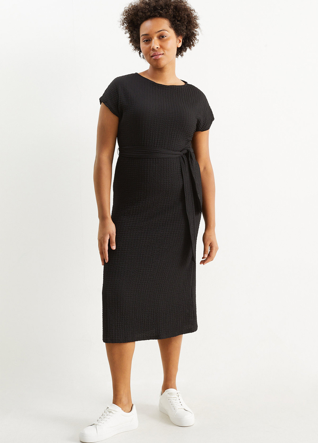 Черное кэжуал платье а-силуэт C&A однотонное