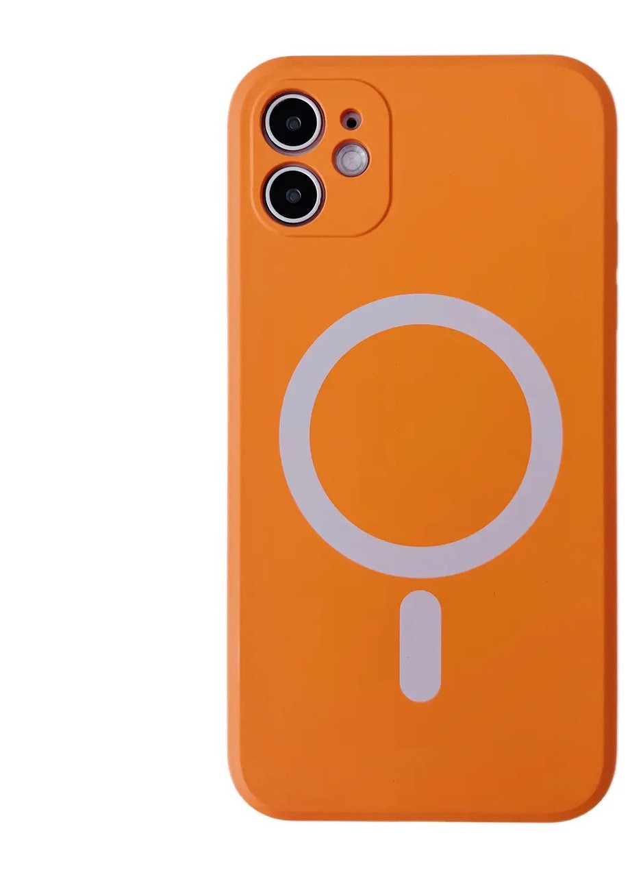 Силиконовый Чехол Silicone Case Закрытая камера с MagSafe для iPhone 12 Оранжевый No Brand (255457077)