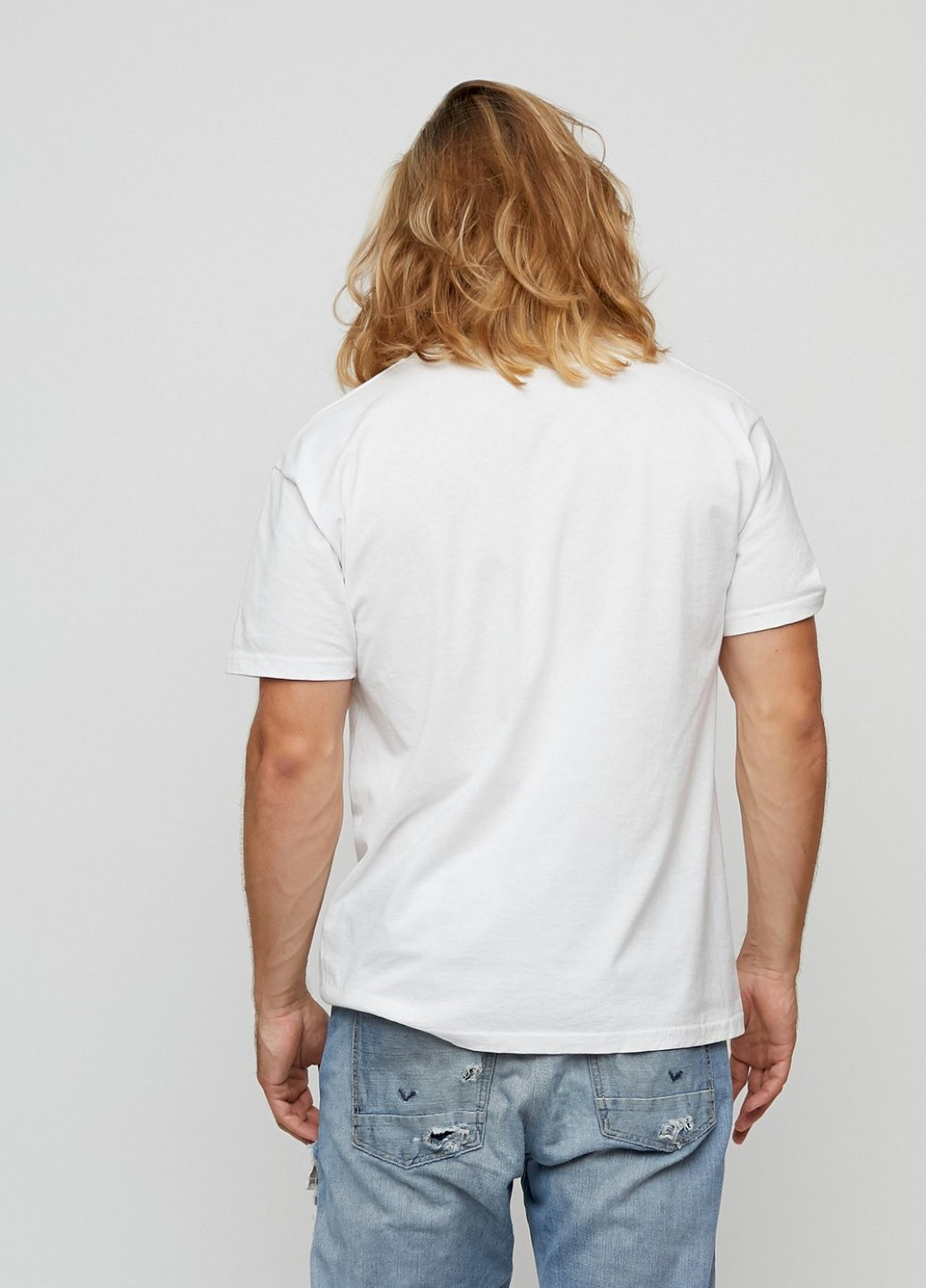 Біла футболка чоловіча basic /air print/ YAPPI