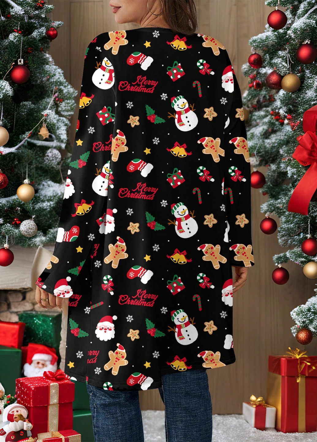 Черный демисезонный кардиган SHEIN