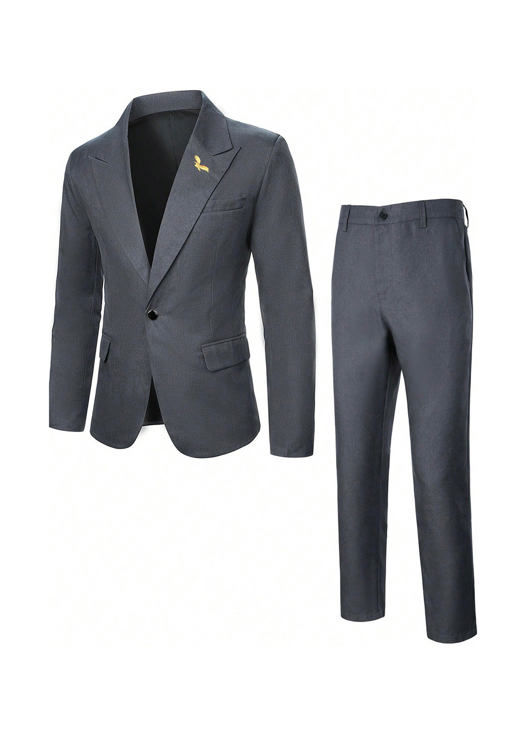Темно-серый демисезонный костюм (пиджак, брюки) брючный Manfinity