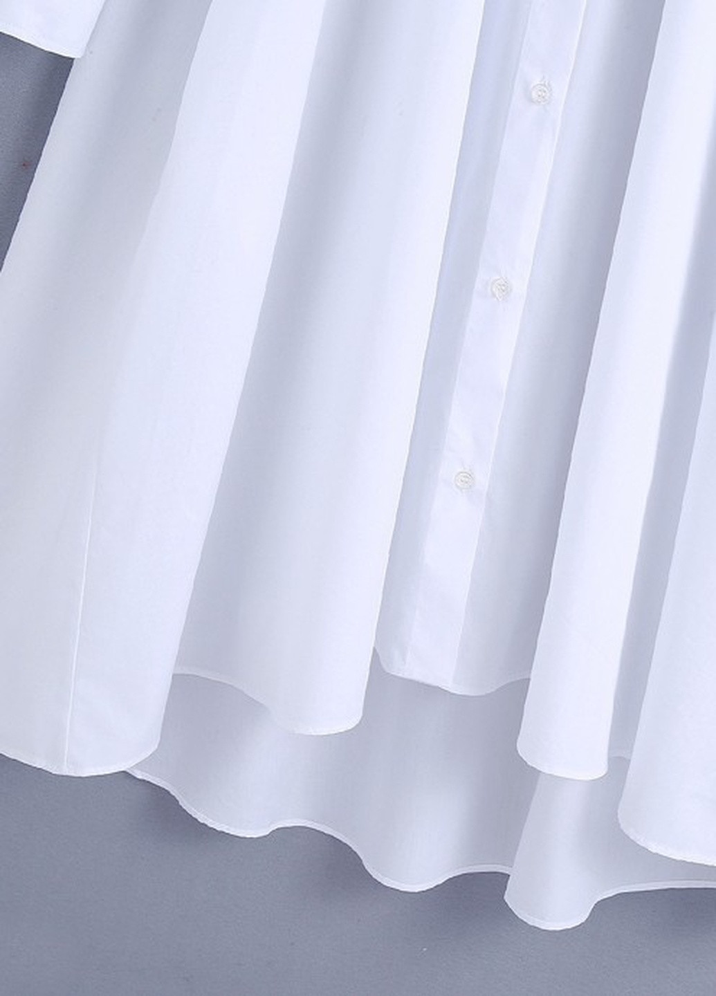 Белое кэжуал платье-рубашка женское удлиненное сзади angel Berni Fashion однотонное