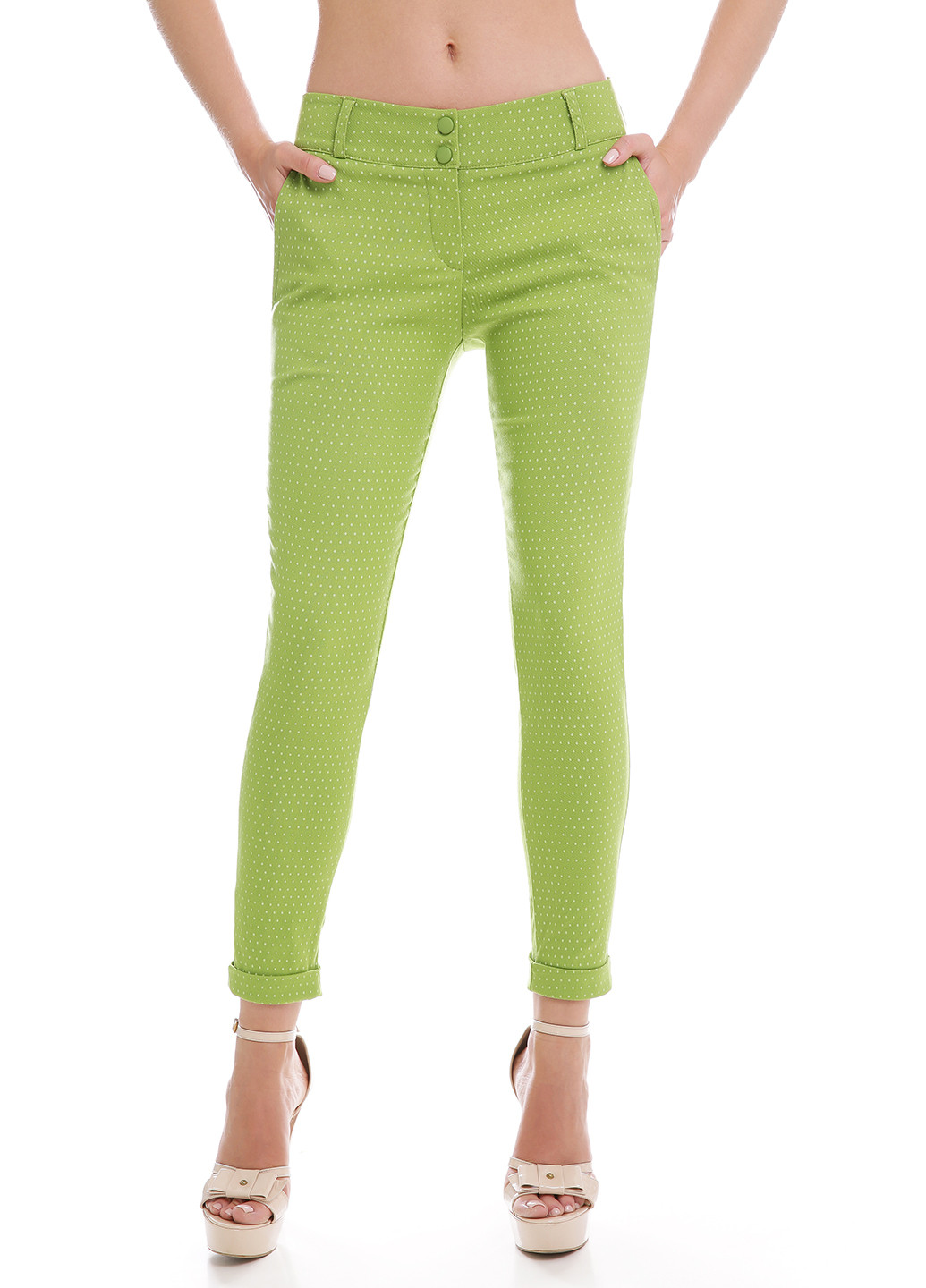 Лимонно-зеленые кэжуал демисезонные зауженные брюки Art Style Leggings