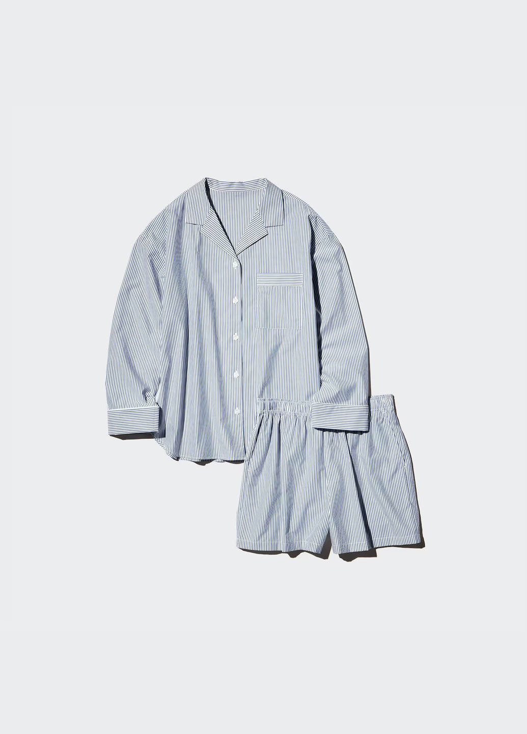 Блакитна всесезон піжама (сорочка, шорти) сорочка + шорти Uniqlo