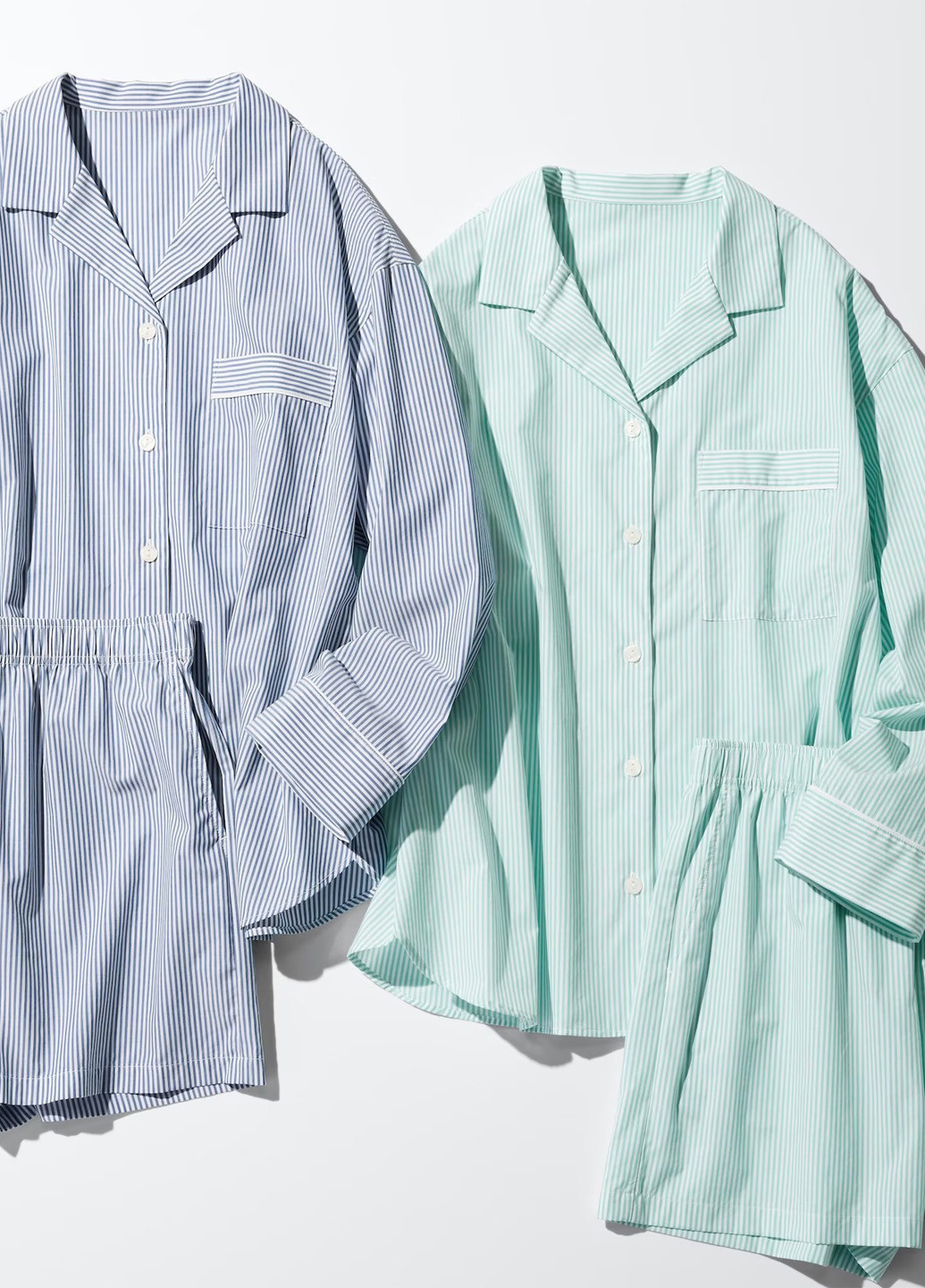 Блакитна всесезон піжама (сорочка, шорти) сорочка + шорти Uniqlo